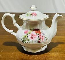 Vintage Summertime Rose by Allyn Nelson Teapot With Gold Trim No Cracks/Crazing picture