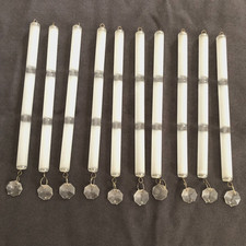 10 Frosted glass rods Tubes prism Drop Bead ends 6 in tub, 7 in Drop Replacement picture