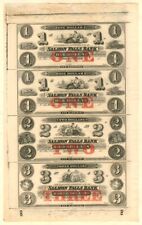 Salmon Falls Bank - Uncut Obsolete Sheet - Broken Bank Notes - Paper Money - US  picture