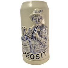 VINTAGE Original KING No 401 PROSIT 1 Liter German BEER Stein Stomeware Blue picture
