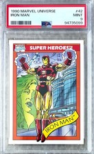 1990 Marvel Universe series 1 IRON MAN PSA 9 MINT - ICONIC picture