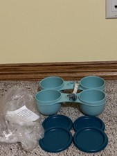 NEW Tupperware Essentials Condiment Server Caddy Bowls Lids Dips Toppings picture