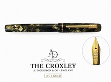 CROXLEY Dickinson Vintage 50s Gold Nib Celluloid Lever Fountain Pen picture