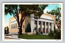 Jackson MI-Michigan, First Church of Christ Scientist, Vintage c1945 Postcard picture