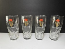 Guinness NEW Glasses Embossed SET Of 4 Harp 20 oz / Basketball Beer Barware picture