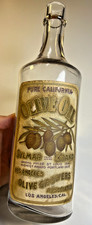 Antique c1907 Sylmar Brand Olive Oil Bottle Original Label Los Angeles 10” picture