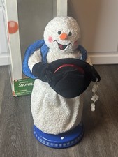 VTG Gemmy Holiday Snow Miser Snowflake Spinning Singing Snowman Partially Works picture