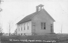 J59/ Penn Michigan RPPC Postcard c1910 School House Building 228 picture