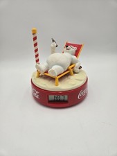 Vintage 1995 Coca-Cola Polar Bear Animated Musical Digital Alarm Clock Work (A2) picture