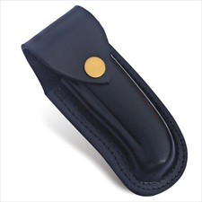 HANDMADE LEATHER GENIUNE ITALIAN VERTICAL SHEATH FOLDING POCKET KNIFE BUCK 110 picture