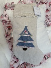 NWT Simply Shabby Chic Rachel Ashwell Floral Christmas Tree Holiday Stocking picture