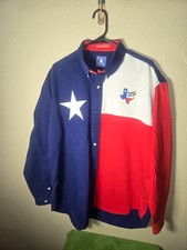 Vintage Texas Cotton Texas Flag Star Western Cowboy Shirt Sz L Made in U.S.A. picture