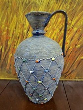 STUNNING MCM Italian Elbee Limited Edition #30 /120 Ceramic Jeweled Ewer Vase picture