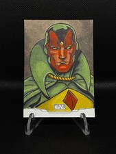 2025 Topps Chrome Marvel Studios Vision Sketch 1/1 Art By Marlon Kirk Fernandes picture