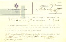 1910 VENICE Giacomo DOLCETTI & Figli requests payment *Invoice picture