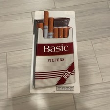 Vintage 1995 Plastic BASIC 3-D Cigarette Sign Garage Americana 24x12 RARE READ picture