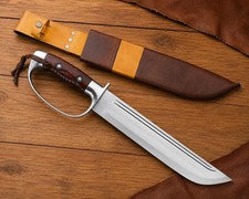 Dragon Tooth Bowie Knife Custom Handmade Carbon Steel D-Guard Camping Knife picture