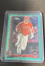 2025 Topps Chrome - Mike Trout #100 Aqua Refractor /199 picture