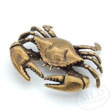 Mini Solid Brass Crab Figurine 1.85