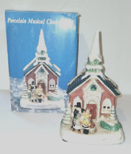 Vintage  Brinn's Musical Santa Is Coming To Town Porcelain Church picture