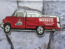VINTAGE WARECO AUTO AND TIRE SERVICE PORCELAIN SIGN 12
