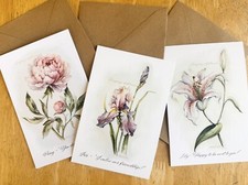 Holiday Postcard with Envelope. Card With Flowers .Ester, Mather’s Day, Set 3. picture