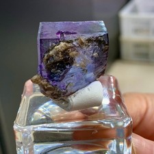 31G Natural fluorite Purple cubic mineral crystal sample/yaogangxian/YGX picture