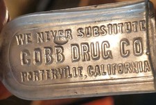 ca 1890s RARE WESTERN COBB DRUG CO MEDICINE PORTERVILLE CALIFORNIA TULARE CO  picture