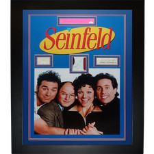 Seinfeld Full-Size TV Poster Deluxe Framed with all 4 Cast Autographs - JSA picture