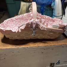 Longaberger Horizon of Hope Rosebud Basket w Liner, Tie-On, Protector (2007) NEW picture