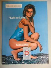 1985 LUCKY STRIKE Light My LUCKY says woman in swimsuit vintage art print ad picture