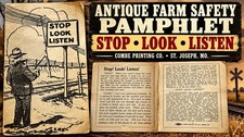 Antique Farm Safety Pamphlet Stop Look Listen Combe Printing St Joseph MO picture