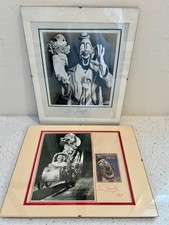 2 Lou Jacobs Clown Autographed Signed Barnum Circus Photos Under Glass 1989 picture
