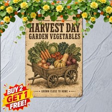 vintage farm fresh vegetables tin metal signs home picture