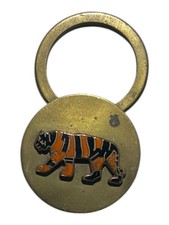 Vintage Princeton University Enameled Tiger Mascot Metal Keychain Early Old picture