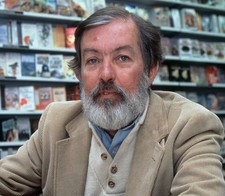 American Author George V Higgins Posed During A Book Signing Event- Old Photo picture