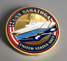 US NAVY - USS SARATOGA - CV-60 - Challenge Coin ·IN STOCK· ·FAST SHIPPING· ·NEW· picture