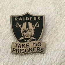 Las Vegas / Oakland RAIDERS Metal Enamel Hat / Lapel Pin TAKE NO PRISONERS picture