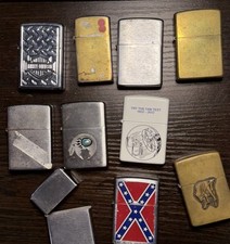 Lot Of 10 Used Vintage Zippos 1960s-2000s  picture