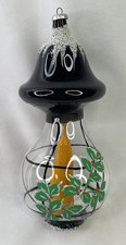 Vintage De Carlini Christmas Hand Blown Glass Lantern Hanging Ornament (Italy) picture