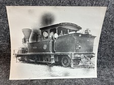 Vtg 8x10 B&W Photo Narrow Guage Industrial Tank Steam Locomotive Engine picture