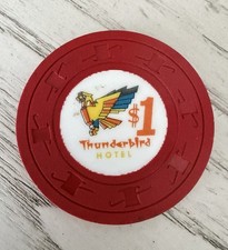 Thunderbird Hotel $1 Casino Chip - Joe Wells Obsolete 1960s Rare picture