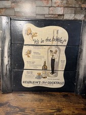 RARE HEUBLEIN'S Club Cocktails Sign Repo 19” Wide Wooden Hang HARTFORD CT picture