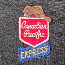 Vintage Canadian Pacific Express Patch Beaver Shield Railroad Embroidered 3.25