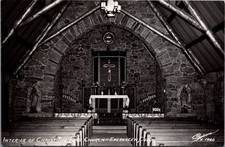 1951 Christ the King Church Interior Evergreen CO RPPC Postcard Sanborn picture