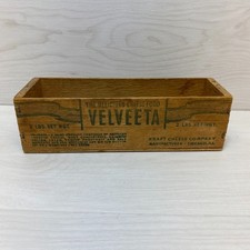 Vintage Kraft VELVEETA Cheese Advertising 2 lb Size Wood Box - Chicago Illinois picture