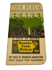 VTG 1941 FARM BUREAU OF IOWA POCKET LEDGER NOTEPAD picture