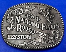 1991 ADM Hesston NFR National Finals Rodeo Cowboys Western Belt Buckle picture