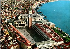 Vintage Venezia Venice Italy St Mark's Square Aerial View Postcard [AD] picture