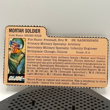 1982 GI Joe SHORT-FUZE Filecard Mortar Soldier Eric W Freistadt Hasbro ARAH picture